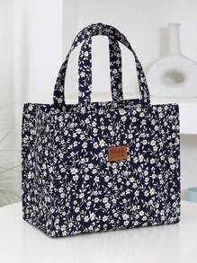 Thermal Insulated Lunch Bag New Fashionable Printed Nylon Fabric Tote Bag With Aluminum Foil Insulation Layer And Zipper Seal,PortableSchool Lunch Box Multifunctional Lunch Box,Perfect For Work Commuting And Lunch Packing - Multicolor - View 6