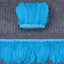 1 metro de plumas de ganso de 15-20 cm (6-8 pulgadas) para coser en adornos, flecos, ropa, manualidades, decoración de tocados, suministros de boda, accesorios de artesanía