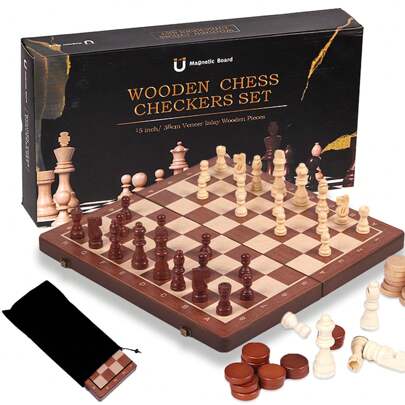 Ajedrez Magnetico,Tablero de Ajedrez Plegable,Juego Chess internacional 2 en 1 diseño clásico,el juego de Ajedrez profesional profesionales y principiantes,Ajedrez niños y adultos (39 x 39 cm)