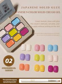 马卡龙 9 色固体绘画凝胶指甲油套装，渐变色凝胶指甲油海绵凝胶指甲油适用于渐变色指甲 Aura Nails，法式美甲 DIY 美甲，女士女孩美甲设计 - 彩色 - 查看 13