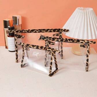 1pc Makeup Cosmetics Storage Bag, Large Capacity Portable Travel Organizer, Waterproof For Powder Compact Case, Brushes,For Holiday Beach, Bathroom Collection, Bedroom Collection, Large Capacity