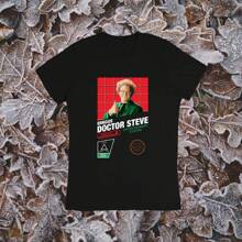 Camiseta con ilustración de arte geométrico abstracto con cara de mujer - Negro - Ver 1