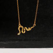 1 件流行欧美风格项链，嘻哈迷你枪，蛇，狼头，骷髅设计，水钻锆石，机枪吊坠，男士珠宝礼物 - 彩色 - 查看 8