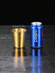 不锈钢杯不易破碎防碎金属饮料杯便携式单层卷杯适用于户外野餐、露营、啤酒和果汁、防碎酒吧、餐厅金银色 - 彩色 - 查看 23