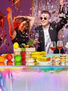 3pcs Rainbow Plastic Tablecloth Shining Disposable Laser Tablecloth Glitter Holographic Aluminum Foil Tablecloth, Suitable For Birthday, Wedding, Party, Picnic, Buffet, Holiday Decoration