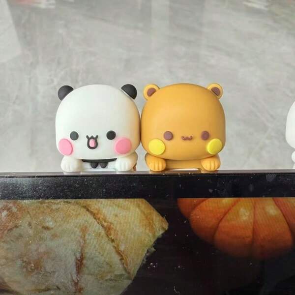 Bubu Dudu Ornamente Handy Computer dekorative Artikel Rückseite Heimdekoration süße Panda Puppe Kawaii Cartoon Anime Figur Bär Auto Bildschirm Dekorationen Mutter Geschenk Plot Geschenk Paar