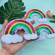 1-3 件彩虹亮片刺绣补丁服装配件 DIY 工艺品适用于衣服、包包、鞋子、帽子、笔记本电脑、家居装饰、礼品 - 彩色 - 查看 6