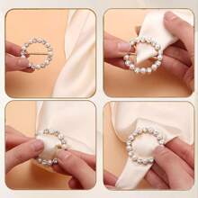 6 件/套衬衫领夹 - 金属圆形围巾夹，适用于宽松 T 恤、衣服，无宝石，不锈钢（金色） - 彩色 - 查看 5