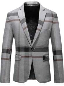 适合婚礼、商务聚会和正式场合的男士正装西装 - 灰色 - 查看 1