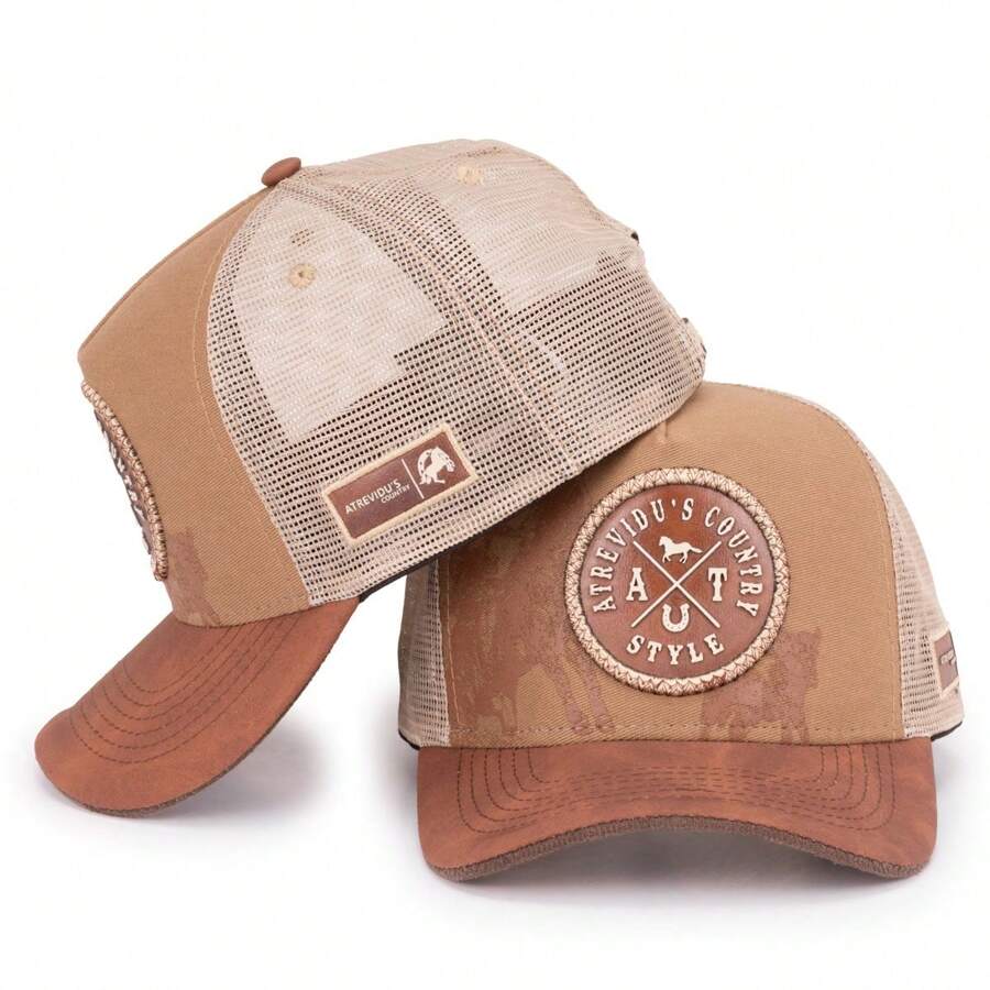 Boné Trucker Telinha Atrevidu's Country Rodeio Agro - Camurça - Visão 1