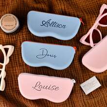 Personalized Silicone Glasses Case, Fashionable Contrast Color Silicone Glasses Frame Storage Pouch, Cute Makeup Brush Bag, Macaron Color Coin & Earphone Pouch, Portable & Adorable, Gift For Wife, Girlfriend, Best Friend, Classmate, Teacher, Business Gift, Customized Gift, Thanksgiving Gift, Valentine's Day Gift, Mother's Day Gift, Birthday Gift