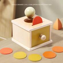 Montessori Muntendoos, 3 Jaar Oud Muntobject Permanentie Doos Speelgoed, Houten Montessori Kralen Druppel Speelgoed, Educatief Speelgoed Voor Kinderen Van 36 Maanden+, Leerzaam Cadeau