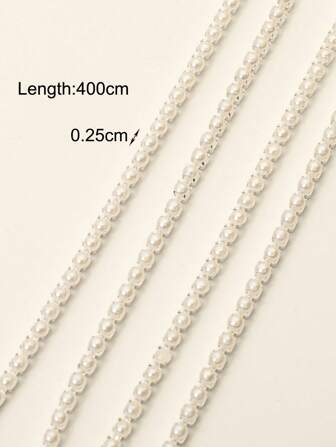 Cadena de perlas de 400 cm para decoración de arte de uñas, decoración de zapatos y ropa, tocados, pulseras, collares, pendientes y varios accesorios DIY