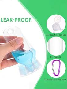 1~5 件 50 毫升（1.7 盎司）透明钥匙扣瓶带翻盖，小型旅行装洗手液瓶可再填充旅行容器，适用于洗发水、沐浴露、乳液、淋浴、家居浴室装饰秋季装饰返校 - 彩色 - 查看 8