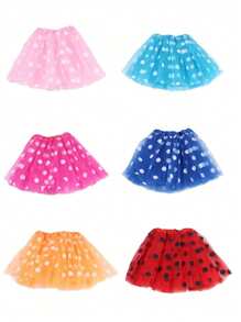 1pc Colorful Fluffy Ballet Cake Skirt, Bright Colors, Polka Dot Print, Multi-Layer Gauze Skirt, Suitable For Playing Fairy Princesses, Holiday Parties, Masquerade Parties, Halloween Carnivals, Easter Role-Playing