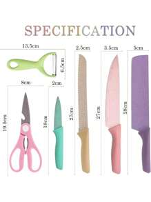 Set Juego de Cuchillos para Cocina 6 Piezas - Rosa - Ver 5