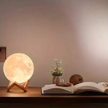 1 Decorazione 3D a luce di luna, adatta per camera da letto, ufficio, scrivania, perfetta per decorazione della casa, alimentata a batteria, perfetta come regalo per le vacanze