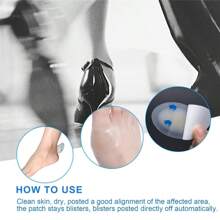 防磨贴 - 高跟鞋防滑鞋跟和鞋头保护贴，舒适足部护理垫，缓解摩擦，保护肌肤，透明凝胶垫，蓝色箭头方便使用，足垫隔热，闺蜜节、小狗、嘉年华、派对装饰 - 彩色 - 查看 7