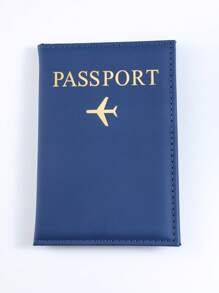 1pc Customized Personal Name Passport Cover, PU Material With Foil Stamped 26 Alphabet Design, Lightweight Couples DIY Private Ordered Passport Holder, Suitable For Outdoor Travel, Business Trip,Colorful,Cute,Adorable,Contracted,Funny,Kawaii,Y2K,Minimalist,Commuting,Business Casual,Basics,Custom,Personalized,Unique,Customized,Ideal Gifts For Him,Ideal Gifts For Her,Her,Boyfriend,Girlfriend,Family,Friends,For Anniversaries,For Birthdays,For Holiday/ Vacation,For Outdoors/Outings/Travel/Hiking/Stadium/Sports/Climbing,For Business/Commute/Work/Office,Travel,School Supplies,Back To School,School Gift,For Office,For School,For Classroom,For Teacher Gifts,For University,For Colleague,For Dorm Rooms,For Teacher,For Boys And Girls,For Teenagers,Junior High School Students,Middle School Students,High School Senior High School Students,College Students,University Students,Freshman,Sophomore,Underclassmen - Blue - View 2