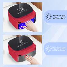 Lámpara de uñas LED UV inalámbrica, luz de esmalte de gel para secado de uñas recargable de 60 W, sensor inteligente, pantalla LCD, base desmontable, luz LED portátil para uñas con 30 cuentas y 4 configuraciones de temporizador para salón y hogar