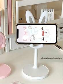 1pc Adjustable Foldable Rabbit Shaped Desktop Phone/Tablet Stand, Cute Cartoon Mobile Phone Holder, IPad Tablet Stand, Adjustable