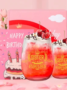 16oz Glass, Personalized Gift For Women, Considerate Birthday Gift For Women, Personalized Glass Birthday Wine Cup, Suitable For Female Friends, Mothers, Wives, Sisters, Aunts, Teachers, Good Friends, Wine, Juice, Coffee, Black Tea, Hot Chocolate, Milk, Etc. - Transparent - View 7