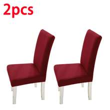 1/2/4/6 piezas Fundas de silla de microfibra de color liso