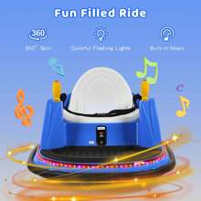 Lifezeal 12V Vehicle 360° Spin Race Toy Kids Ride On Bumper Car With Remote Control Purple/Pink/Red/Blue - Màu xanh lam - Xem 7