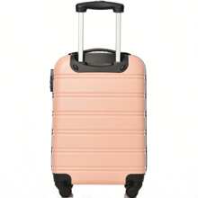 ABS Hard Shell Travel Trolley Suitcase 4 Wheel Luggage Set Hand Luggage, 20", (Pink) - Dusty Pink - View 2