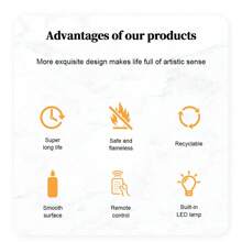 3pcs Fireless Candle Light Set, Flameless Candle Set, LED Candle Battery Powered Candle, Flashing Flame, Remote Control Candle, Suitable For Home, Bedroom, Wedding Proposal, Christmas, Halloween, Company Party, Party Decoration - 黃色 - 查看 6