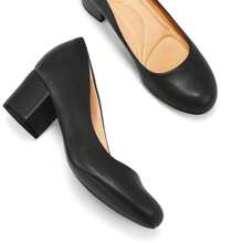 PENNYSUE Women's Pumps Low Chunky Block Heel Dress Shoes Closed Round Toe Comfortable Heels - 黑色 - 查看 3