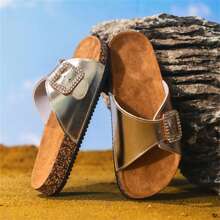 Sandalias de corcho suaves de moda de verano para mujer, sandalias casuales para interiores y exteriores de talla grande