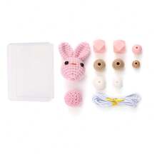 1 Set Cute Bear & Rabbit Hair Ball DIY Keychain, Bag Pendant, Bracelet, Necklace Silicone Bead Craft Kit - Silicone Suit - View 14