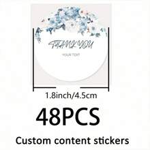 48/96 Customizable Thank You Stickers: Green Grass Ring Labels For Any Occasion - Suitable For Office And Gift Packaging - Multicolor - View 10