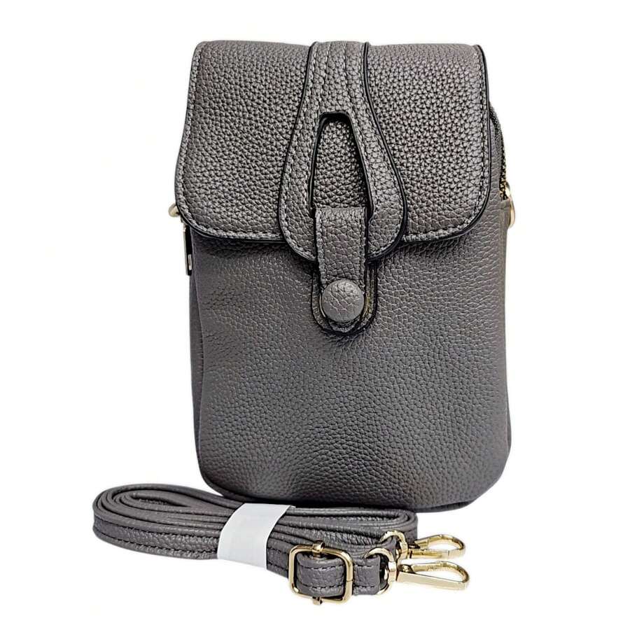 New Stylish Women Shoulder Cell Phone Bag, FASHION SHOPE - Grey - View 1