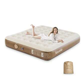 Naturehike 1pc Outdoor Portable Camping Mattress With Built-In Air Pump, One-Click Quick Self Inflatable Blow Up Bed Air Mattress, 1.8m Large Bed Capacity 1-5 Person, 900lbs Load Bearing , 0 Formaldehyde,For Camping Guests Home&Travel