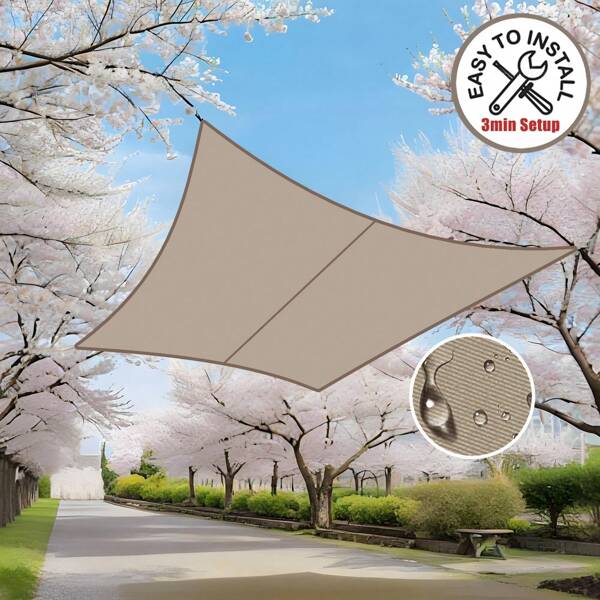 Outdoor Waterproof Sun Shade Sail, Canopy Tarpaulin Cover For Patio Garden Yard Beach Camping, UV Block Sunshade Awning For Porch Balcony Deck Pergola, Easy Install With Grommets