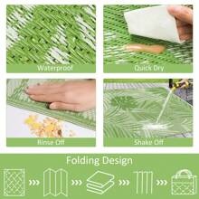 Outdoor Rugs For Patio Waterproof Patio Rugs Portable Picnic Blanket Reversible Mat Lightweight Outdoor Carpet For Balcony Deck Backyard Porch Beach - Green - View 5