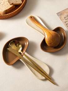 High Aesthetic Mushroom Soup Spoon Holder, Ceramic Spoon Holder, Vintage Home Spoon Holder - Brown - View 1