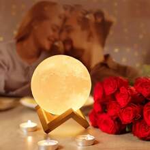 1 Decorazione 3D a luce di luna, adatta per camera da letto, ufficio, scrivania, perfetta per decorazione della casa, alimentata a batteria, perfetta come regalo per le vacanze