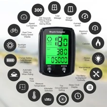 1 pieza Computadora de bicicleta multifuncional con cable, velocímetro de bicicleta, odómetro, pantalla táctil LCD, con soporte de mesa, almohadilla de silicona antideslizante y correa de conexión de nylon, retroiluminación impermeable, termómetro, regalo de análisis de datos profesional para entusiastas del ciclismo, adecuado para el ciclismo de verano en carretera y bicicleta de montaña