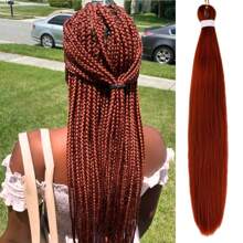 1/3/6 Packungen Schwarzes Flechthaare Vorgespanntes Knotenlose Kanekalon Box Zöpfe Haare zum Flechten, Vorgespannt Lang Gerade Synthetische Flecht-Haarverlängerungen für Knotenlose Zöpfe