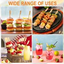 200/100/50/20Pcs Appetizer Bamboo Picks, Cocktail Sticks, Fancy Toothpicks, Wooden Paddle Skewers - Food Picks For Parties, Beverages, Fruits, Grill, Charcuterie Boards,School Supplies