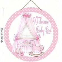 1 pieza Decoración de madera para habitación de bebé, Logo de bienvenida niña/niño, Elefante de moño rosa/azul de 8x8 pulgadas, Decoración de pared con estampado de animales, Adecuado para puertas de hospital, guirnaldas florales y decoración de habitaciones del hogar, Decoración hecha a mano para niñas/niños - multicolor - Ver 15