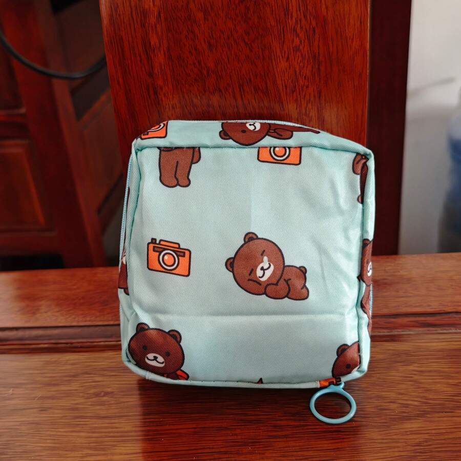 Grand sac de rangement portable mignon et en forme de dessin animé pour serviettes hygiéniques pour femmes - Multicolore - Voir 1