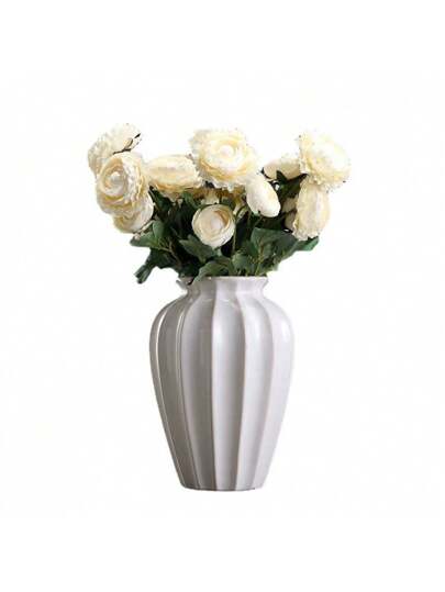 1pc Boho Wit Plastic Vase Lightweight Flower Display Living Room Weddings Viral Home Moderne Minimalist Glass view 6