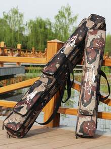 SOUGAYILANG Folding Fishing Rod Case Organizer Pole Storage Bag Rod Reel Tackle Carrier Fishing Rod Bag Fishing Case