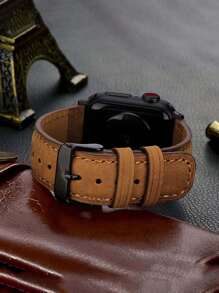 Huastonband 男士適用 44mm 45mm 46mm 49/38/40/41/42mm 尺寸，相容 Ultra3/2/1/SE/S11/S10/S9/S8/S7/S6/S5 系列智慧手錶配件腕帶。復古懷舊風格，適合男士商務場合、會議、旅行、派對、海灘活動、舞會。相容 iPhone 手機手錶錶帶。 - 淺棕 - 查看 3