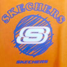 Skechers Camiseta de manga corta de cuello redondo minimalista y casual 100% algodón