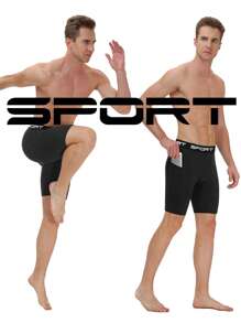 3pcs Men Sports Shorts, Contrast Color "KING" Print, High Elastic Quick Dry Basketball/Gym/Running 5 Inch Compression Pants